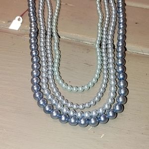 Vintage faux pearl layered necklace